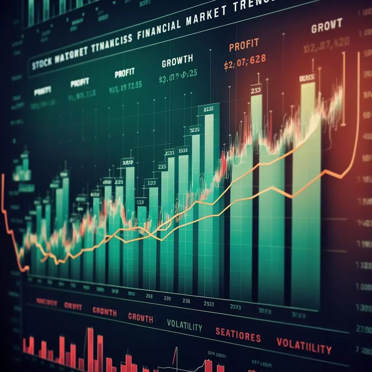 Charts and data representing market analysis